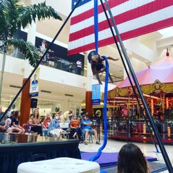 Freedom Aerial Fitness - Students perform at South Coast Plaza, Newport Beach.