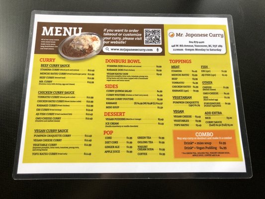 Menu photo 6 Mr Japanese Curry Vancouver, BC Menu photo 6 Mr Japanese Curry Vancouver, BC