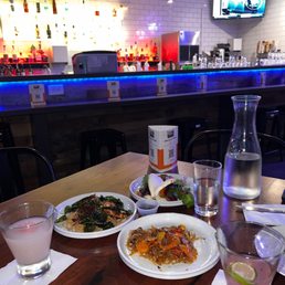 pork belly buns, ginger infused fried rice, sesame glass noodles and the lemongrass shrimp. pork belly buns, ginger infused fried rice, sesame glass noodles and the lemongrass shrimp.