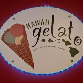 Hawaii Gelato - Hawaii Gelato sign inside the store. - Gelato Near Me - Lahaina, Hawaii