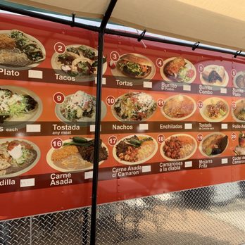 Mi Pueblo - a menu on the side of the truck - Food Trucks Near Me - Gresham, Oregon