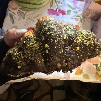 Maison Verbena - Closeup Dubai chocolate croissant - Bakeries Near Me - San Francisco, California Maison Verbena - Closeup Dubai chocolate croissant - Bakeries Near Me - San Francisco, California