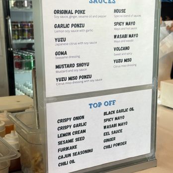 8oz Poke - Sauces and toppings menu - Hawaiian Near Me - Los Angeles, California