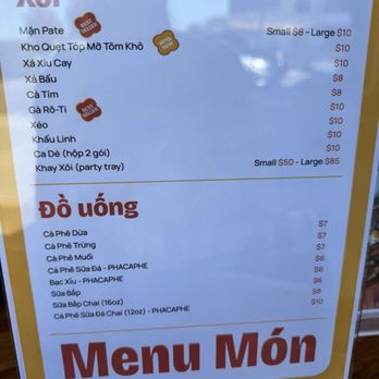 Xoi Xinh - Menu - Vietnamese Near Me - Fountain Valley, California
