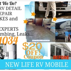 New Life Mobile RV, Diesel Repair and Company Truck Fleet - Mobile RV Repair RV Detail Diesel Engine Experts $20.00 Off With This Yelp Ad
