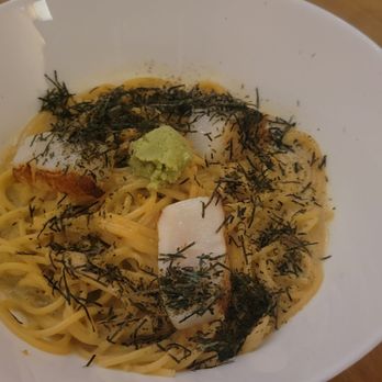 Cafe Hiro - Daily special: just uni pasta($24) with additional scallop. Not worth extra $12 coz it's just 1pc - Italian Near Me - Cypress, California Cafe Hiro - Daily special: just uni pasta($24) with additional scallop. Not worth extra $12 coz it's just 1pc - Italian Near Me - Cypress, California