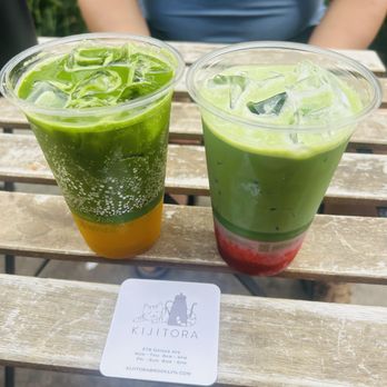 Kijitora - matcha peach fizz and strawberry matcha latte - Coffee & Tea Near Me - Brooklyn, New York Kijitora - matcha peach fizz and strawberry matcha latte - Coffee & Tea Near Me - Brooklyn, New York