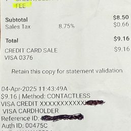 Overcharge for using credit card. Overcharge for using credit card.