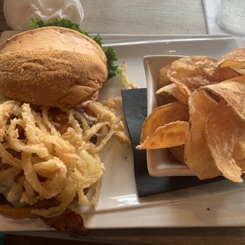 RipTydz - Mac n cheese burger added bacon - Seafood Near Me - Myrtle Beach, South Carolina