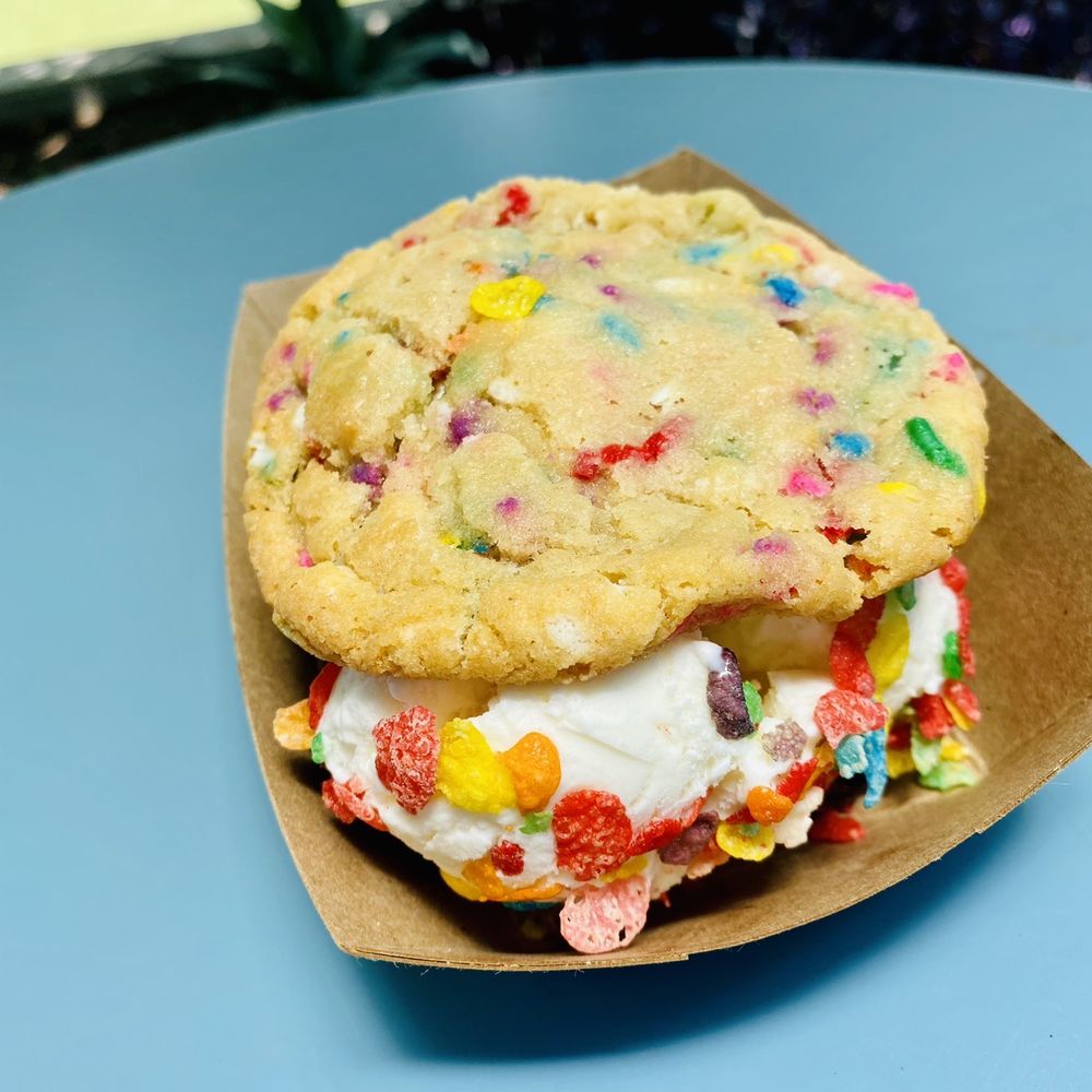 The Baked Bear - Funfetti Cookies with Vanilla ice cream and fruity pebbles topping - Ice Cream & Frozen Yogurt Near Me - Austin, Texas