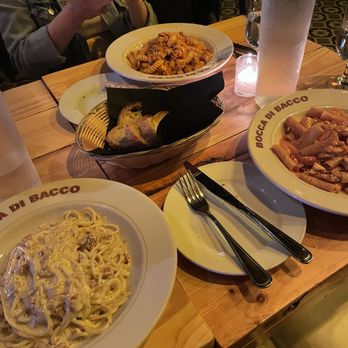 Bocca di Bacco - Fusilli Norcia, Rigatoni Pollo Pazzo, Spaghetti Carbonara - Italian Near Me - New York, New York