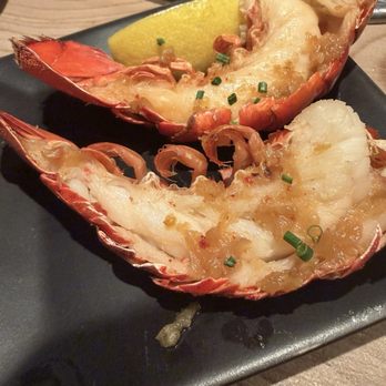 Niku X - The chefs lobster tail so tiny look at the lemon - Steakhouses Near Me - Los Angeles, California Niku X - The chefs lobster tail so tiny look at the lemon - Steakhouses Near Me - Los Angeles, California