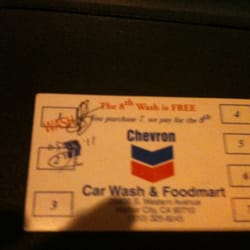 Pacific Chevron Food Mart & Drive-Thru Car Wash - Cat wash stamp card. 8th wash is free.