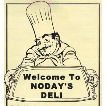 Noday's Pizza & Deli - a chef holding a sign that says welcome to noday's deli - Pizza Near Me - Youngstown, Ohio Noday's Pizza & Deli - a chef holding a sign that says welcome to noday's deli - Pizza Near Me - Youngstown, Ohio