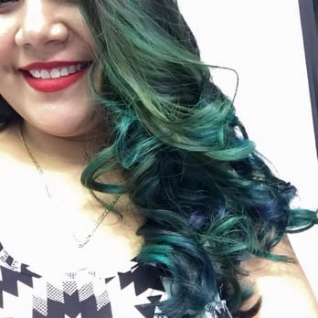 Avalon Salon - Barbara Herzig did the ombré then used Pravana teal and blue for that exotic look. - Hair Salons Near Me - Jacksonville, Florida Avalon Salon - Barbara Herzig did the ombré then used Pravana teal and blue for that exotic look. - Hair Salons Near Me - Jacksonville, Florida