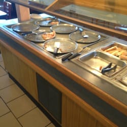 Pizza Hut - Empty buffet bar.