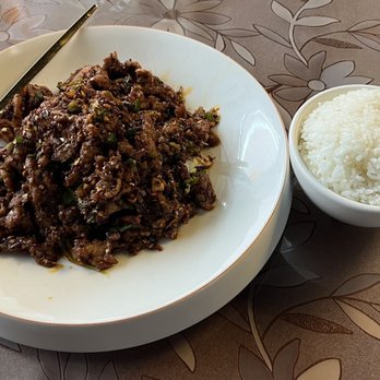 Shan China Bistro and Bar - Chongquig Style Spicy Beef (spicy flavor but not really spicy hot) Very Good! - Chinese Near Me - Austin, Texas Shan China Bistro and Bar - Chongquig Style Spicy Beef (spicy flavor but not really spicy hot) Very Good! - Chinese Near Me - Austin, Texas