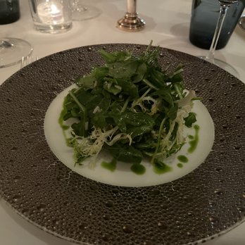 Charleston - Arugula salad with frisée, aged reggiano, lemon and extra virgin olive oil.  Check out the china too!! - New American Near Me - Baltimore, Maryland