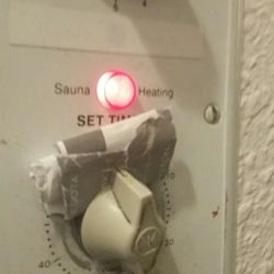 Sauna control outside of the room.