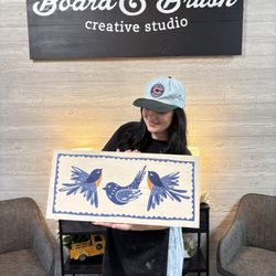 Board and Brush - Bird Folkart