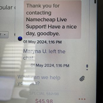 Namecheap - Conversation ended after 2 hours 15 minutes. - Web Design Near Me - Phoenix, Arizona
