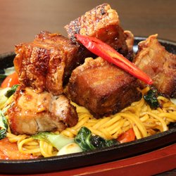 The Three Cooks - Slow roasted pork belly noodles