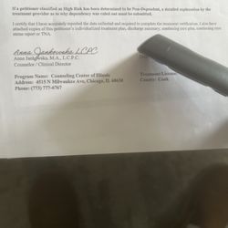 Counseling Center Of Illinois - Proof she signed off on what documents I have