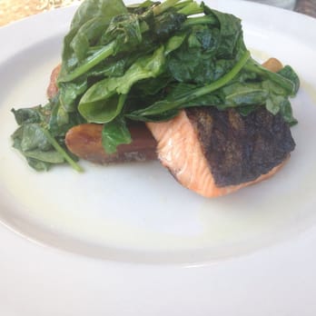Clock Tower Grill - Salmon with spinach and potatoes. - New American Near Me - Brewster, New York Clock Tower Grill - Salmon with spinach and potatoes. - New American Near Me - Brewster, New York