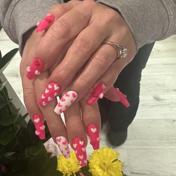 Cosmo Lux Nails and spa - My Valentine's Day themed gel extension nails. - Nail Salons Near Me - Renton, Washington Cosmo Lux Nails and spa - My Valentine's Day themed gel extension nails. - Nail Salons Near Me - Renton, Washington