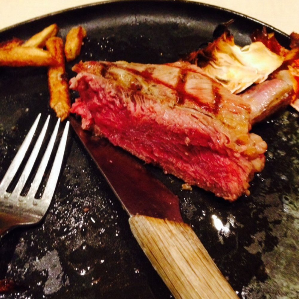 Steak under cooked