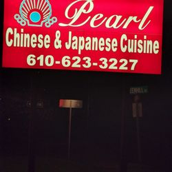 Pearl Chinese & Japanese Cuisine - Restaurant sign view from the from the road.