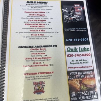 Do-B's - Menu - Cheesesteaks Near Me - Emporia, Kansas