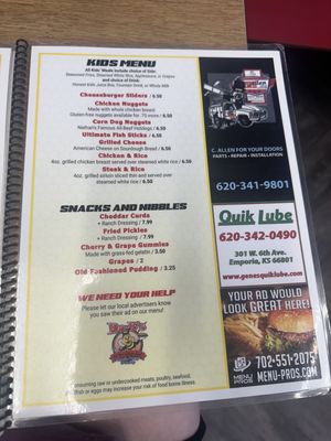 Menu photo 4 Do-B's Emporia, KS