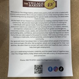 Mission and Vision of The Village Bakery Mission and Vision of The Village Bakery