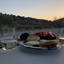 Sunset with a simple spread.