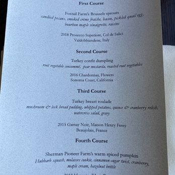 Oystercatcher - Thanksgiving menu - American Near Me - Coupeville, Washington Oystercatcher - Thanksgiving menu - American Near Me - Coupeville, Washington