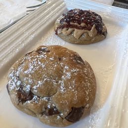 Chocolate chip cookie & a peanut butter & jelly cookie Chocolate chip cookie & a peanut butter & jelly cookie