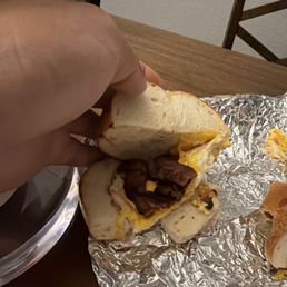 Bacon egg and cheese bagel
