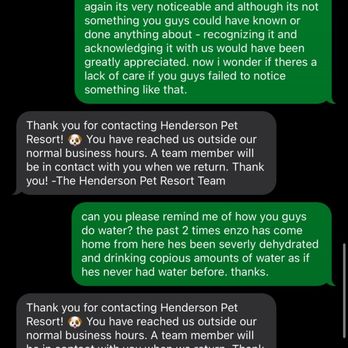 Henderson Pet Resort - the failure to acknowledge my message about his eye - Pet Training Near Me - Henderson, Nevada Henderson Pet Resort - the failure to acknowledge my message about his eye - Pet Training Near Me - Henderson, Nevada