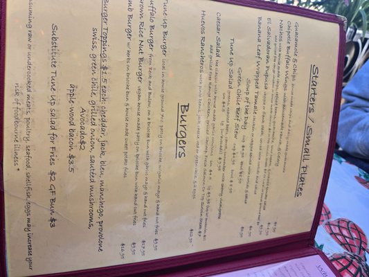 Menu photo 7 Tune-Up Cafe Santa Fe, NM