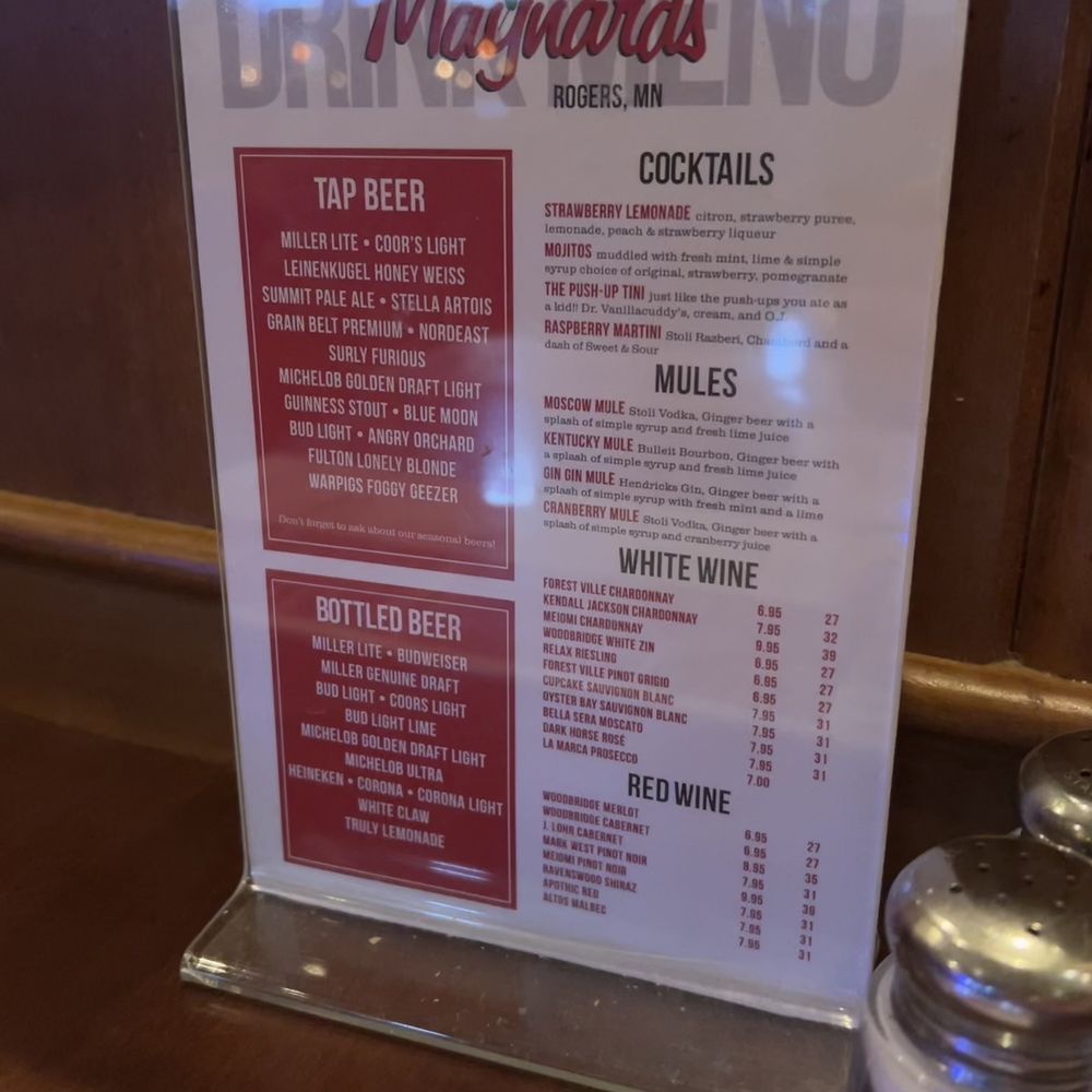 Maynard's Restaurant - Rogers - Drink menu - American Near Me - Rogers, Minnesota Maynard's Restaurant - Rogers - Drink menu - American Near Me - Rogers, Minnesota