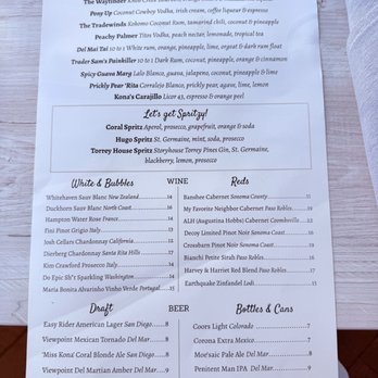 Coral Del Mar - Drink menu - Asian Fusion Near Me - Del Mar, California