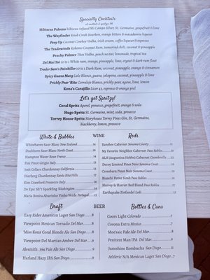 Menu photo 1 Coral Del Mar Del Mar, CA Menu photo 1 Coral Del Mar Del Mar, CA