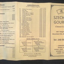 Szechuan Gourmet - Menu with to date prices