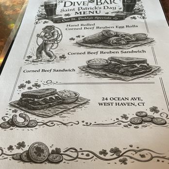 Dive Bar & Restaurant - St Patrick's Day Special Menu - New American Near Me - West Haven, Connecticut Dive Bar & Restaurant - St Patrick's Day Special Menu - New American Near Me - West Haven, Connecticut