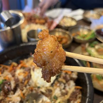 Maru Korean Bistro - An example of the bite sized boneless fried chicken pieces. This was their soy garlic. - Barbeque Near Me - Fairfield, California Maru Korean Bistro - An example of the bite sized boneless fried chicken pieces. This was their soy garlic. - Barbeque Near Me - Fairfield, California