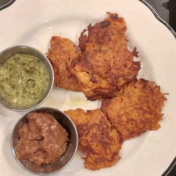 Salt and Pepper and Sugar Too - Carrot "Fritters" (think latkes made with carrot) - yummy but a bit too oily - New American Near Me - Wilton, Maine Salt and Pepper and Sugar Too - Carrot "Fritters" (think latkes made with carrot) - yummy but a bit too oily - New American Near Me - Wilton, Maine