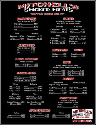 Menu photo 5 Mitchell’s Smoked Meats Muscle Shoals, AL Menu photo 5 Mitchell’s Smoked Meats Muscle Shoals, AL