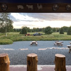 The view towards to cottage area and Flanders Bay from inside the restaurant. It's a very, very peaceful and rural setting.