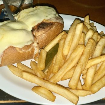 The Flying Pig Saloon - Pulled pork with long hots and melted provolone. Side of perfectly cooked fries. - Pubs Near Me - Malvern, Pennsylvania The Flying Pig Saloon - Pulled pork with long hots and melted provolone. Side of perfectly cooked fries. - Pubs Near Me - Malvern, Pennsylvania